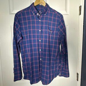 Vineyard Vines Navy/Pink Plaid Button-Up Shirt